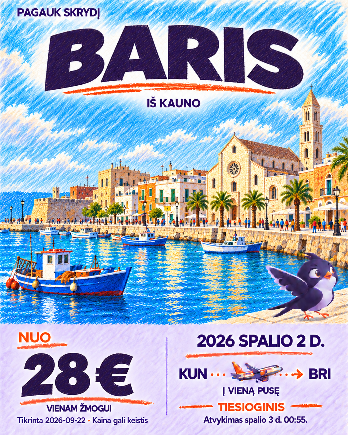 Baris iš Kauno, Spalio 2 d., nuo 28 € į vieną pusę.