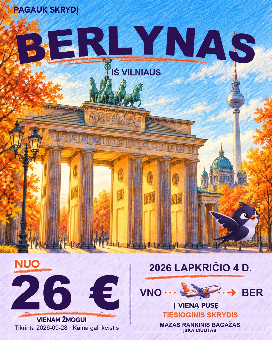Berlynas, nuo 26 € į vieną pusę