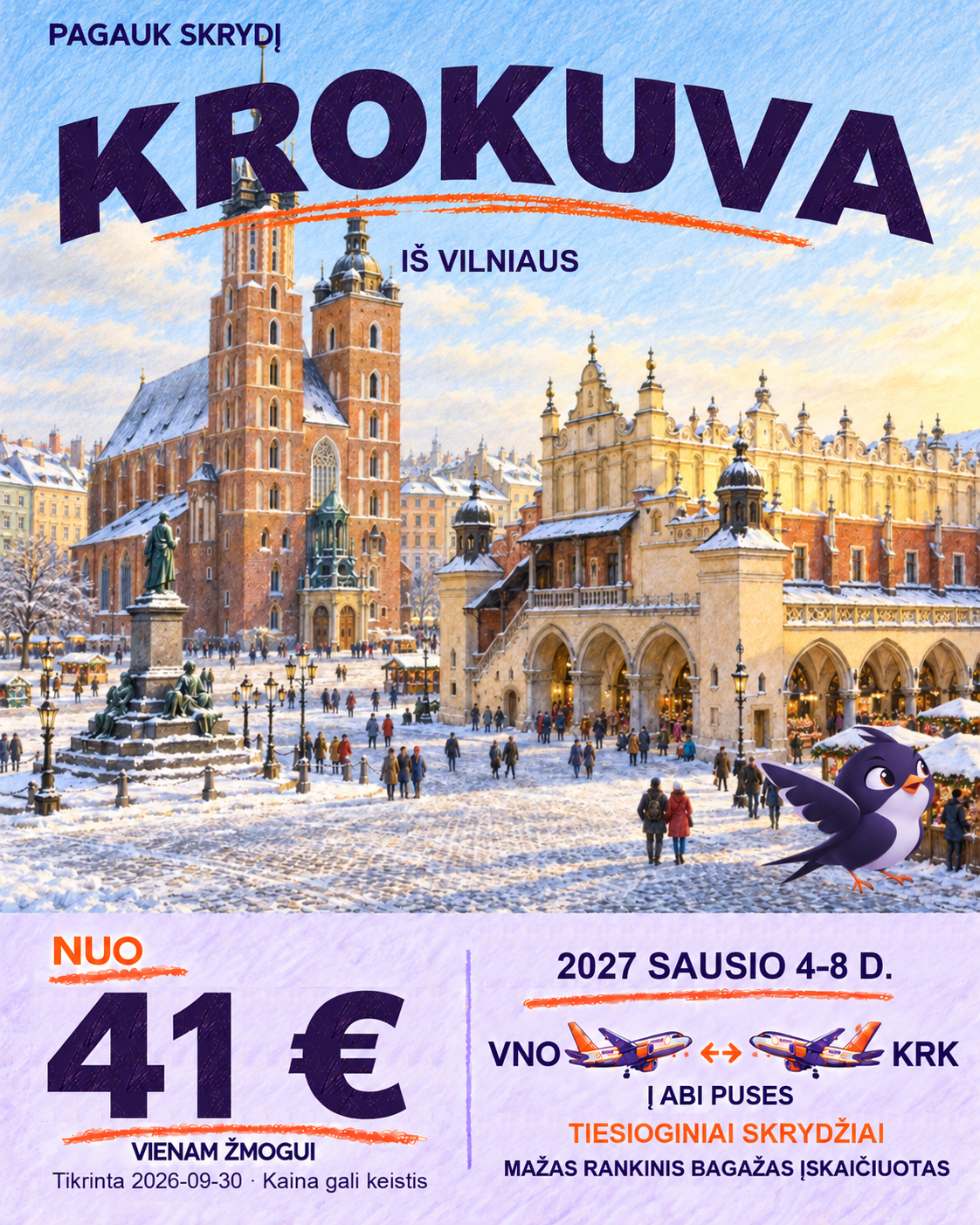 Krokuva, nuo 41 € į abi puses