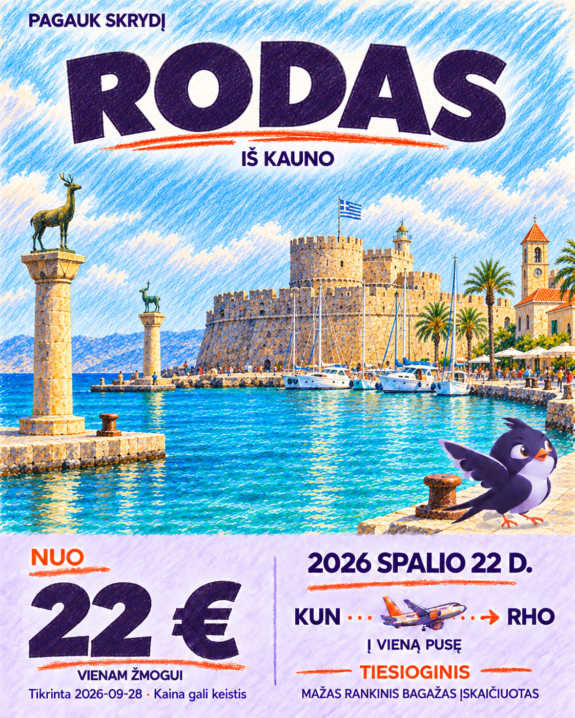 Rodas iš Kauno, nuo 22 € į vieną pusę