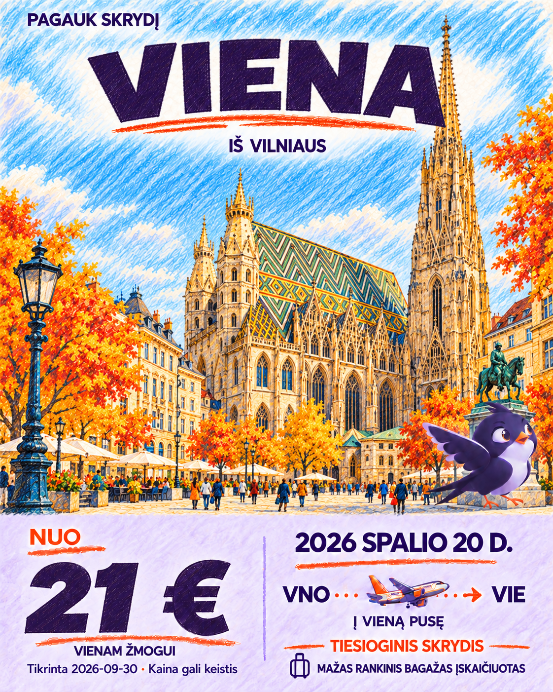 Viena, nuo 21 € į vieną pusę